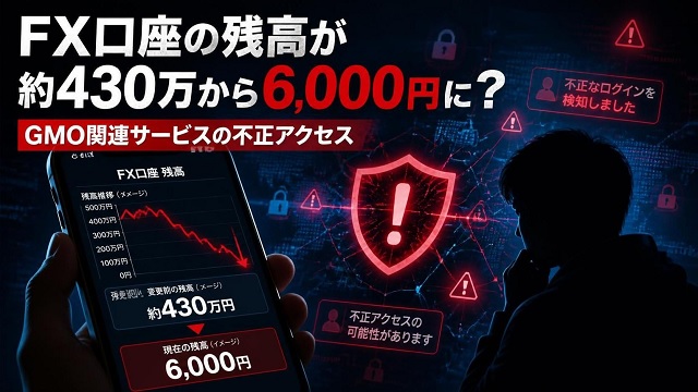 FX口座の残高が約430万円から6,000円に？ GMO関連サービスの不正アクセス問題